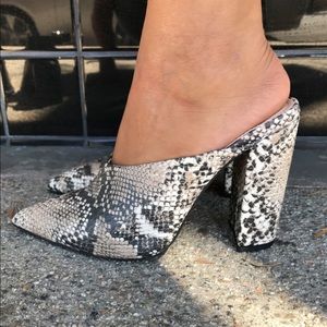 Snake skin mules NEVER WORN
